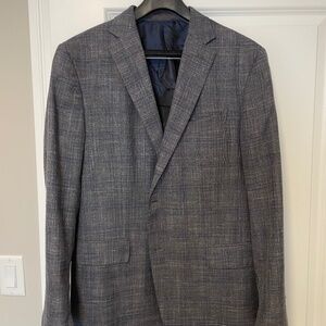 Ermenegildo Zegna Blazer - Grey with Blue and Brown Stripes and Undertones
